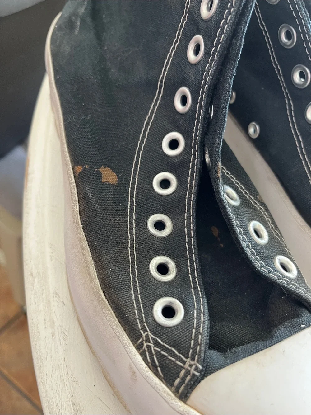 Converse Black High-Top Platform Canvas Sneakers Rugged Retro Size 9